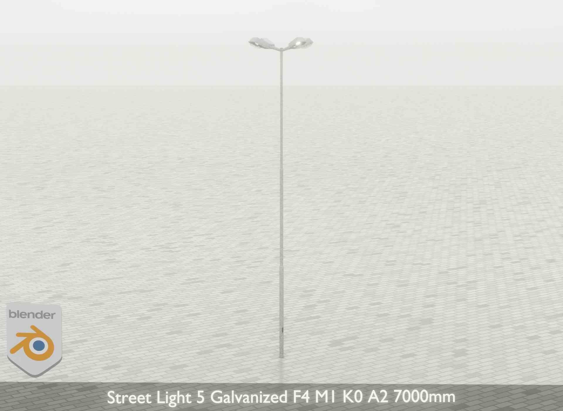 Street Light 5 Galvanized F4 M1 K0 A2 7000mm Low-poly 3D model_36