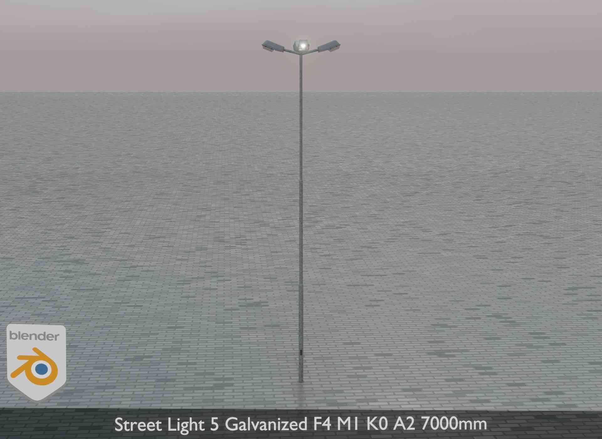 Street Light 5 Galvanized F4 M1 K0 A2 7000mm Low-poly 3D model_51