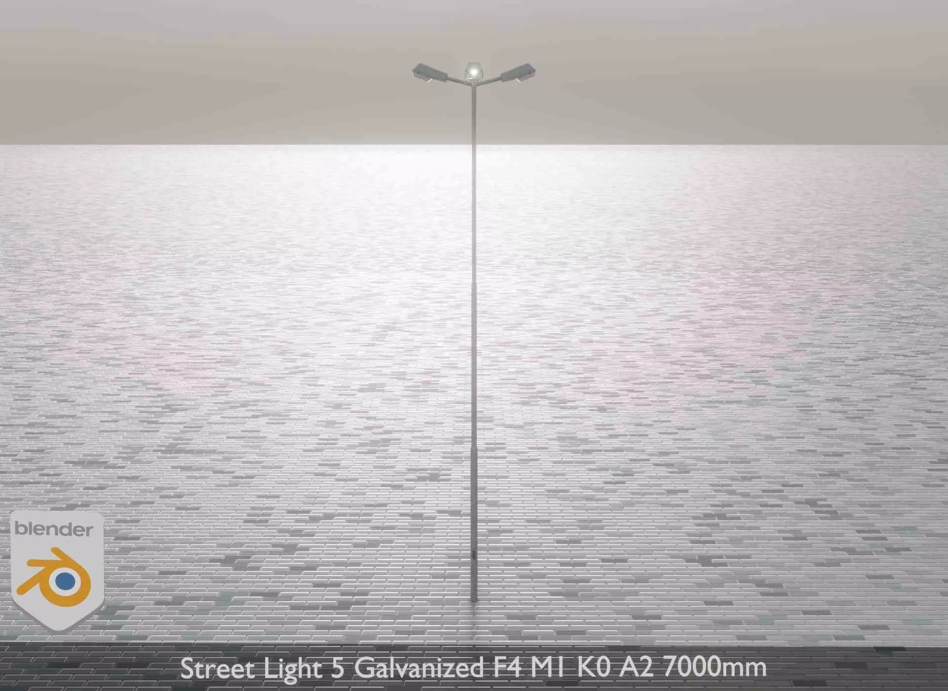 Street Light 5 Galvanized F4 M1 K0 A2 7000mm Low-poly 3D model_0