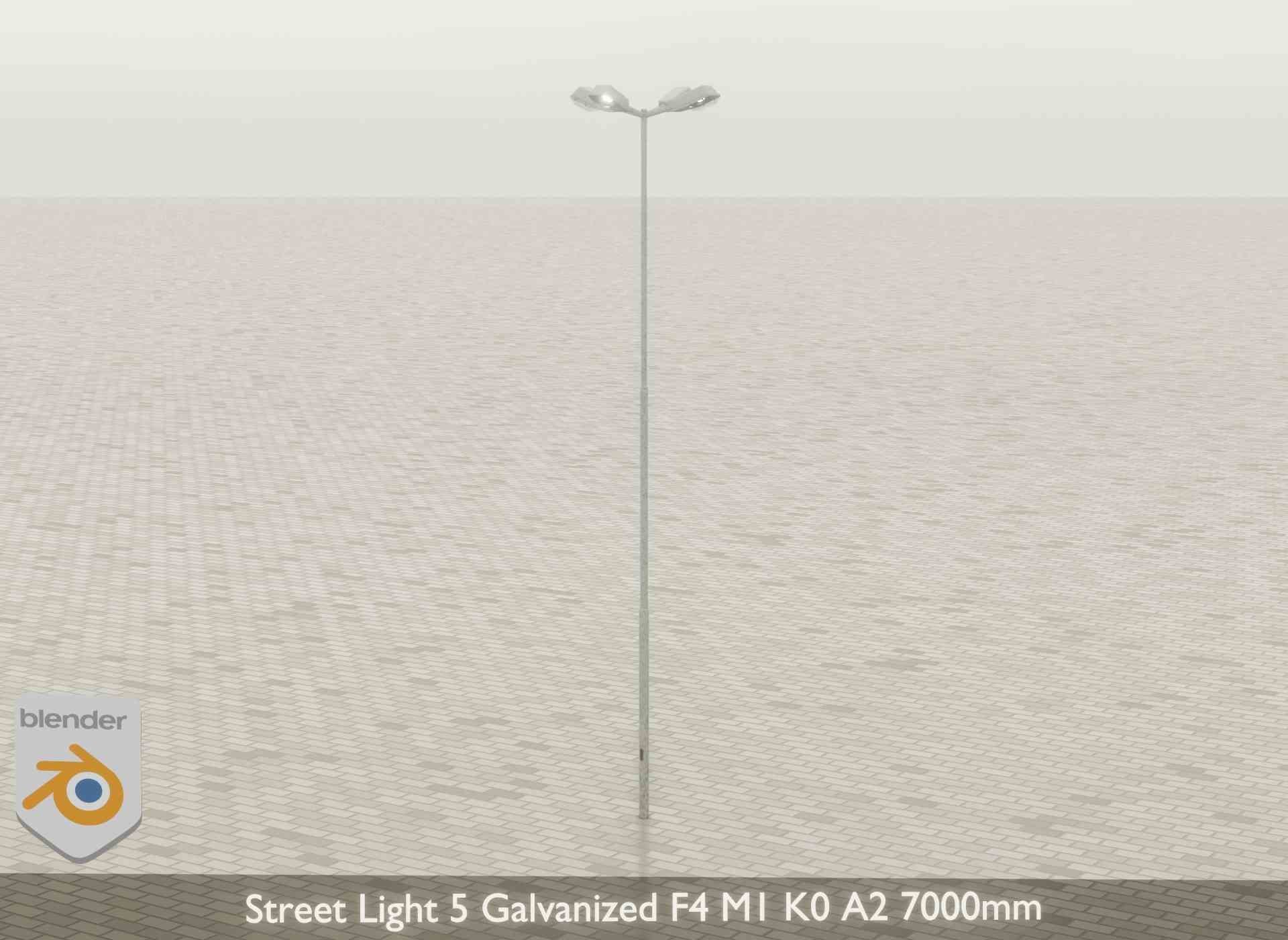 Street Light 5 Galvanized F4 M1 K0 A2 7000mm Low-poly 3D model_28