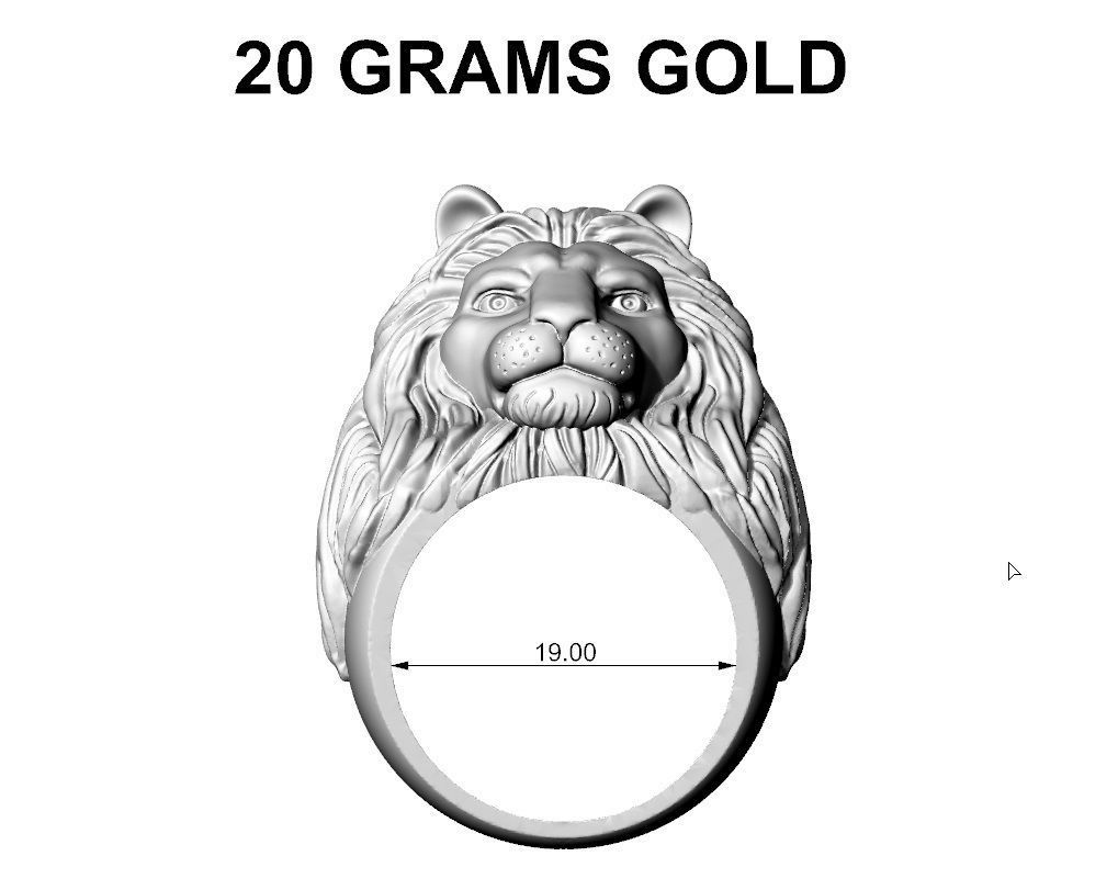 LION RING 3D print model_8