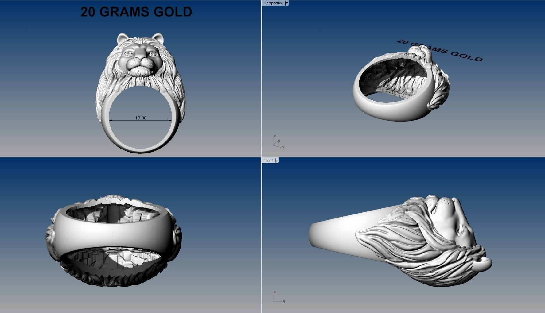LION RING 3D print model_9