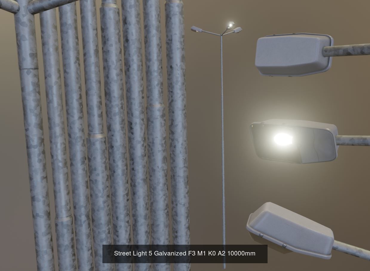 Street Light 5 Galvanized Package 3D Model Collection_12