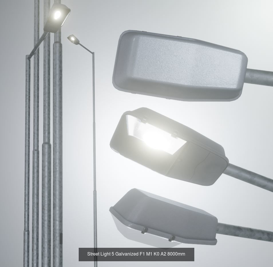 Street Light 5 Galvanized Package 3D Model Collection_6