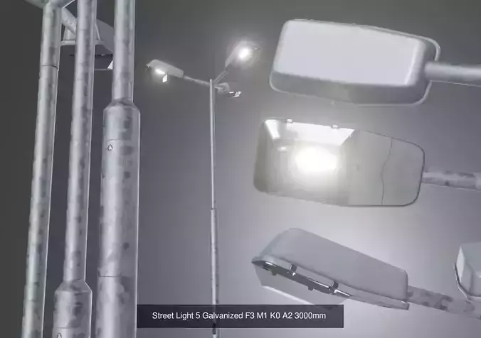 Street Light 5 Galvanized Package