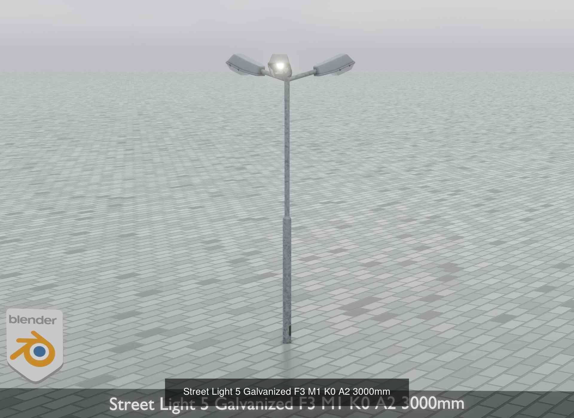 Street Light 5 Galvanized Package 3D Model Collection_29
