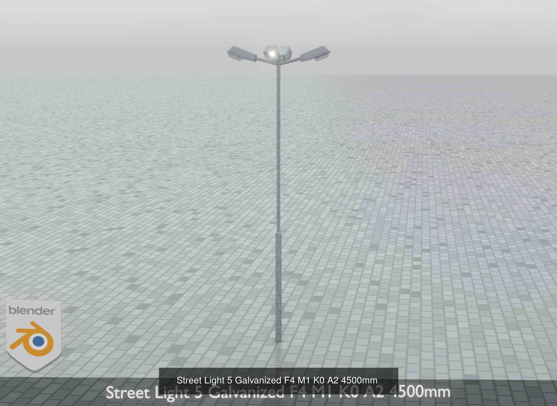 Street Light 5 Galvanized Package 3D Model Collection_34