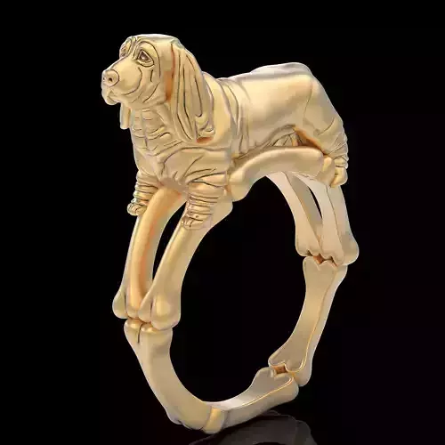Dog ring  gold jewelry printable 3D model