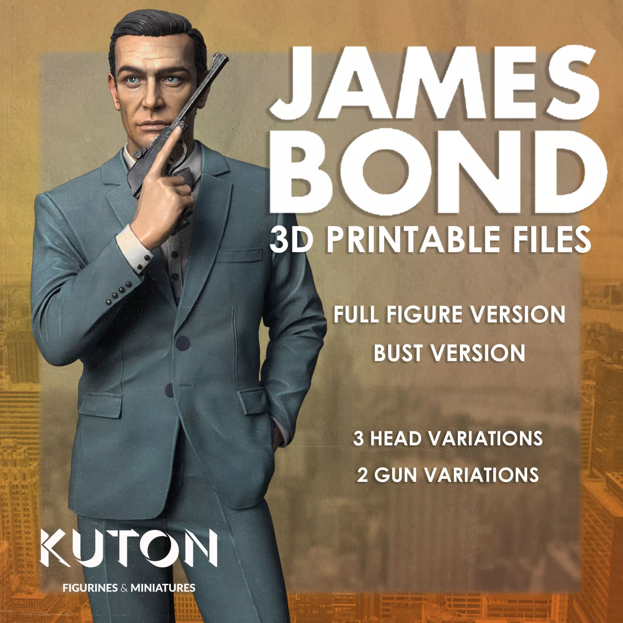 Sean Connery 007 3D print model_0