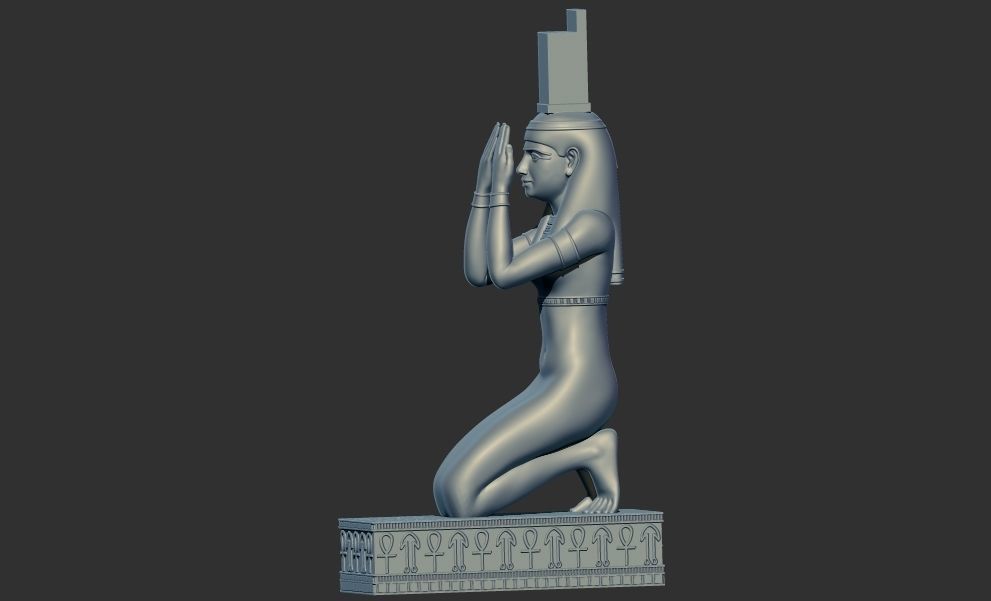 Egyptian goddess Isis Kneeling Pleureuse  statue 3D model 3D print model_2