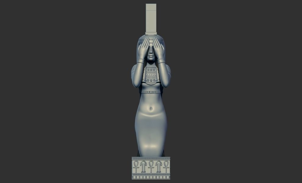 Egyptian goddess Isis Kneeling Pleureuse  statue 3D model 3D print model_1