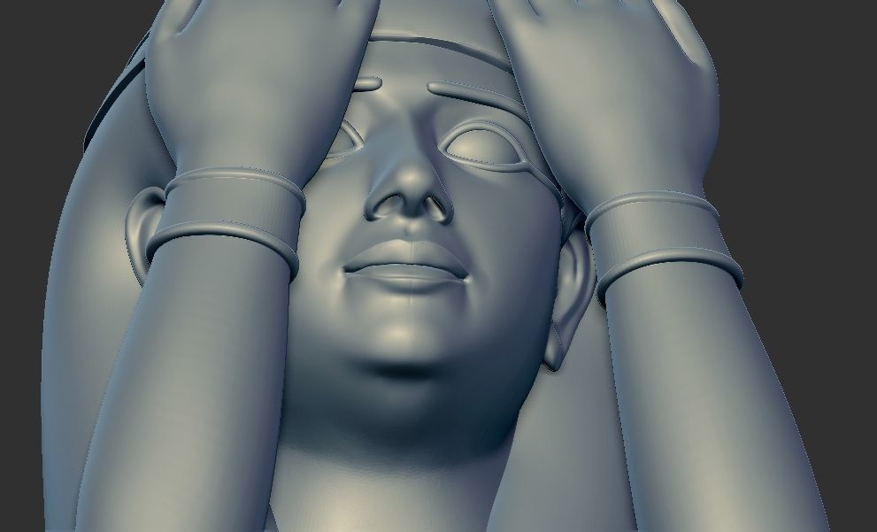 Egyptian goddess Isis Kneeling Pleureuse  statue 3D model 3D print model_7