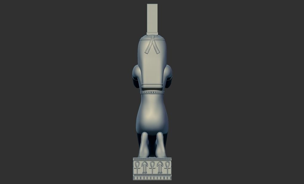 Egyptian goddess Isis Kneeling Pleureuse  statue 3D model 3D print model_5
