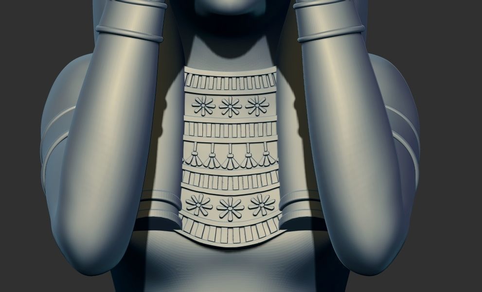 Egyptian goddess Isis Kneeling Pleureuse  statue 3D model 3D print model_6