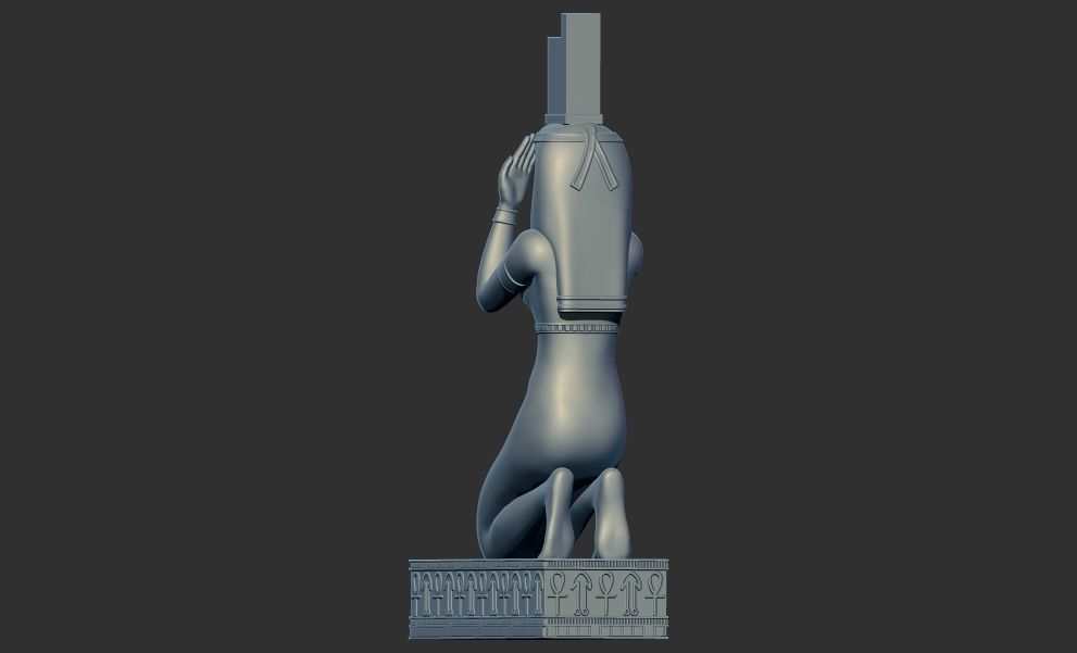 Egyptian goddess Isis Kneeling Pleureuse  statue 3D model 3D print model_4