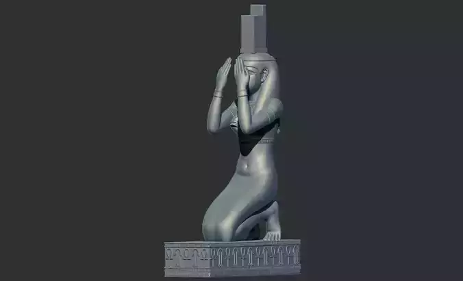  Egyptian goddess Isis Kneeling Pleureuse  3D printable model 3D print model