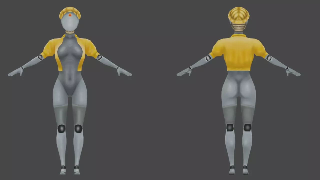 robot woman from Atomic heart Low-poly 3D model