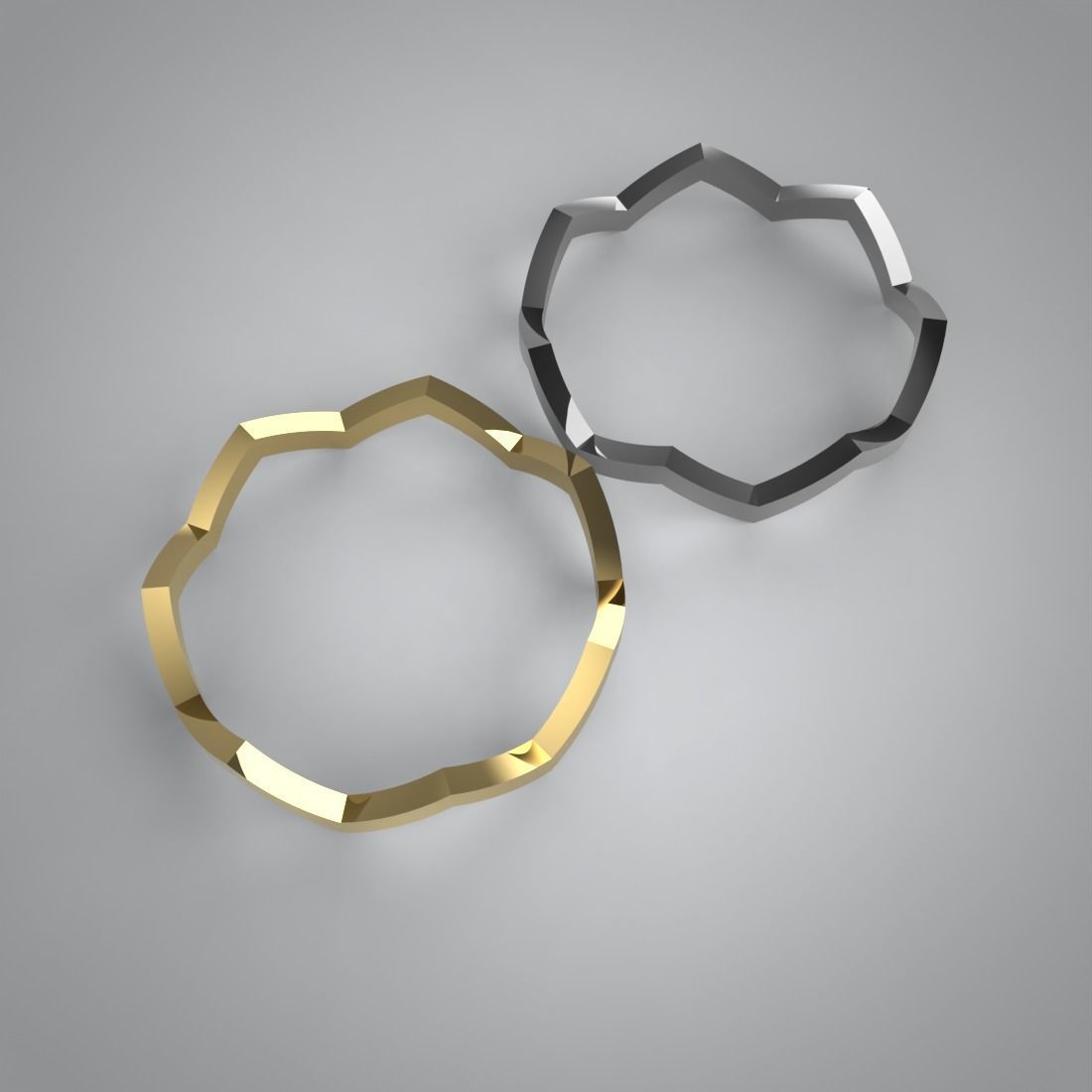 Zig Zag Ring main size 19mm 3D print model_2