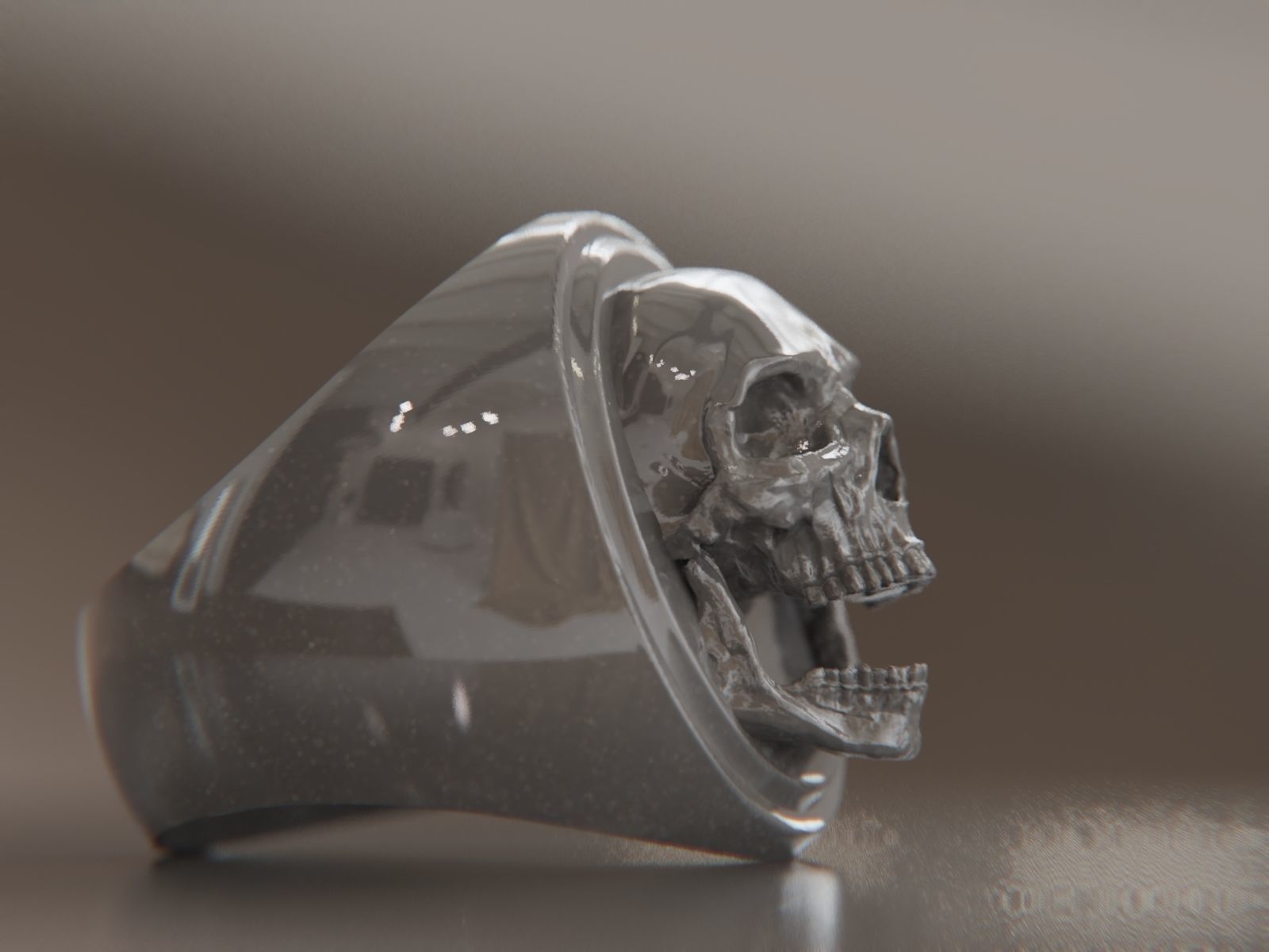 Skull Signet Ring 3D print model_8