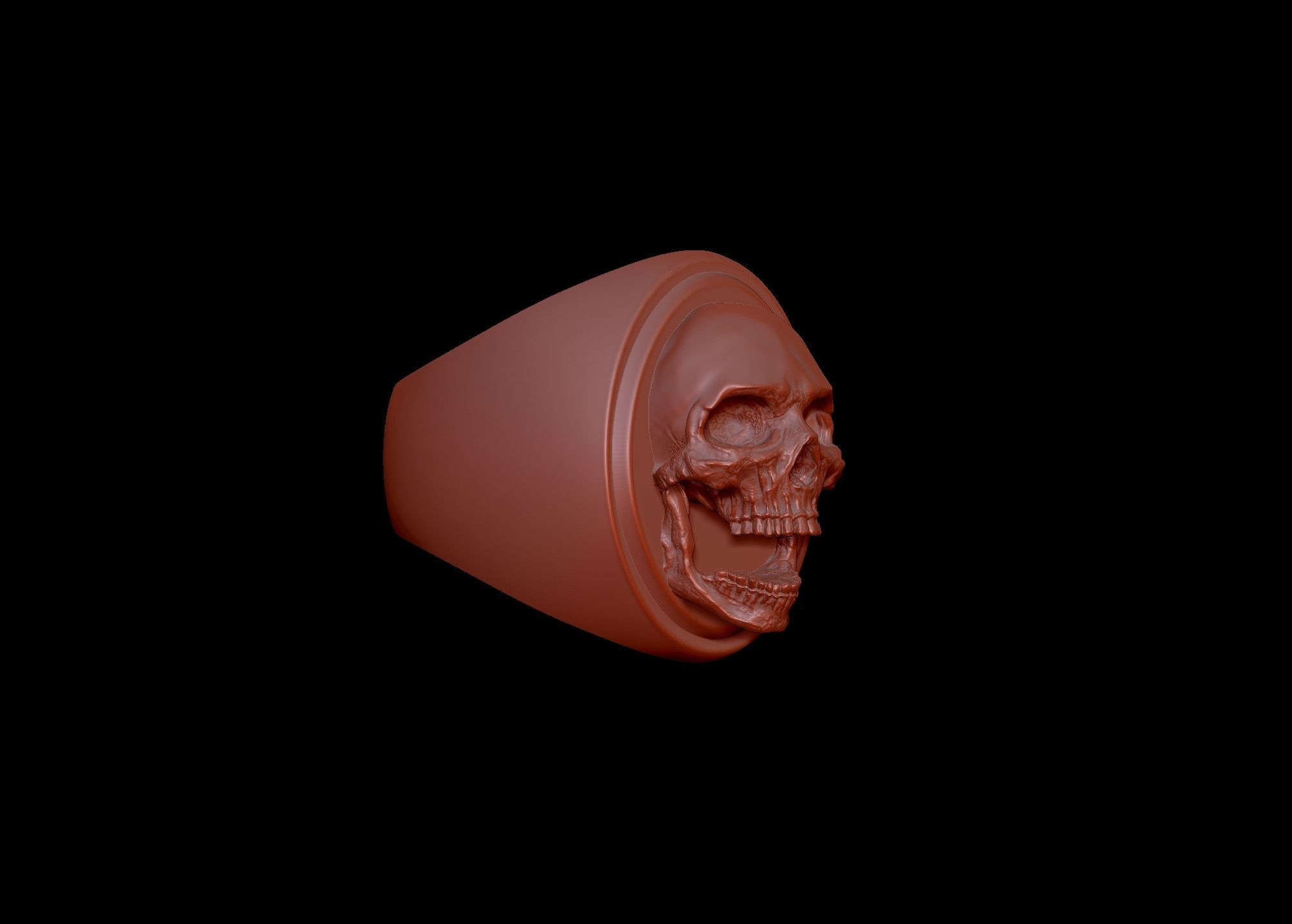 Skull Signet Ring 3D print model_11