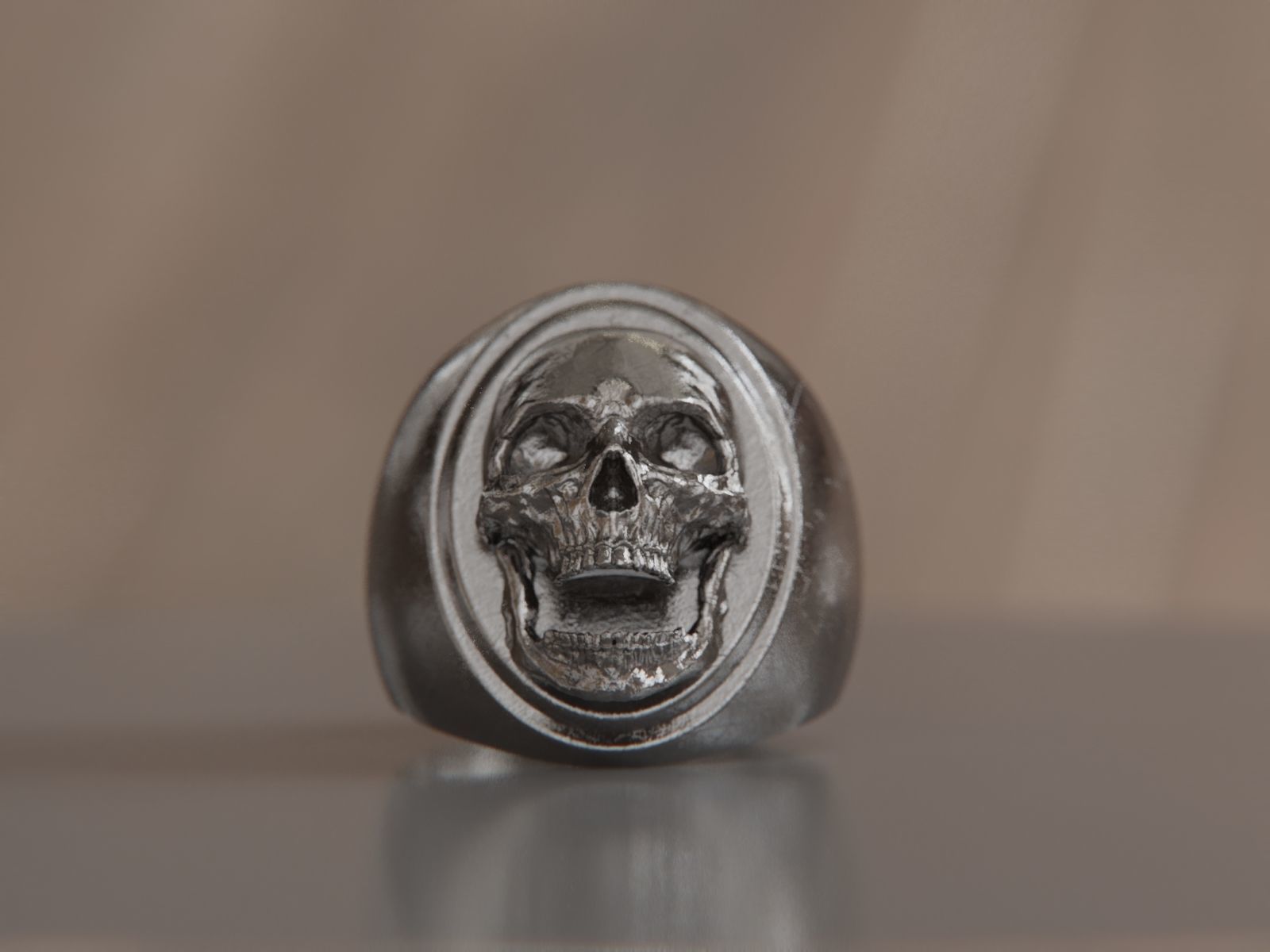 Skull Signet Ring 3D print model_4
