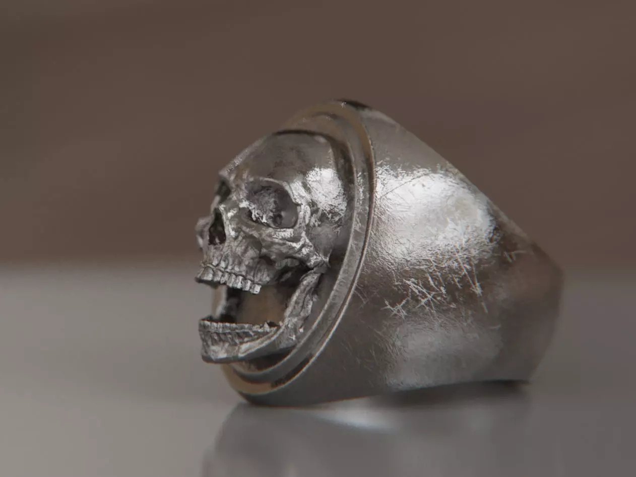 Skull Signet Ring 3D print model_0