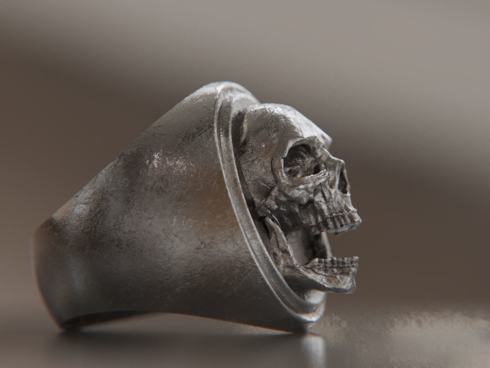 Skull Signet Ring 3D print model_2