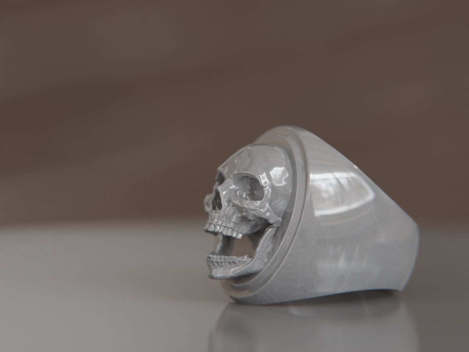 Skull Signet Ring 3D print model_9