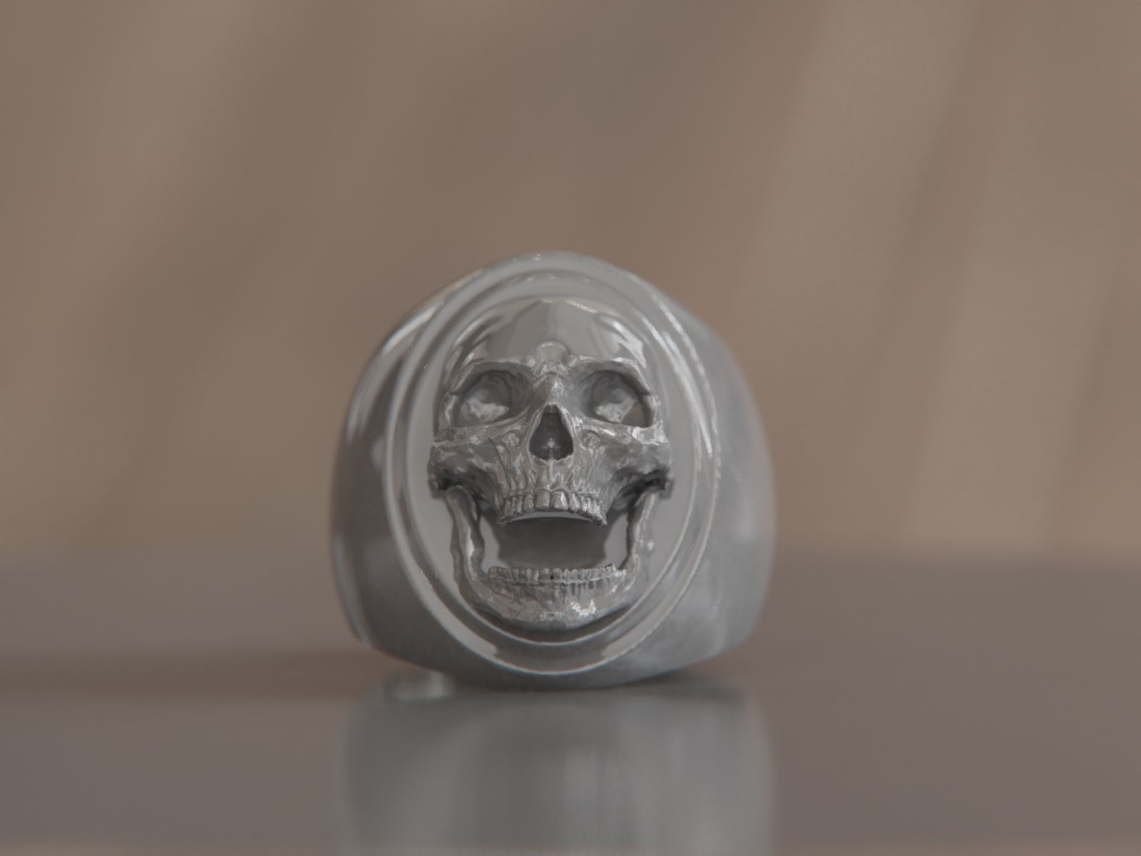 Skull Signet Ring 3D print model_7