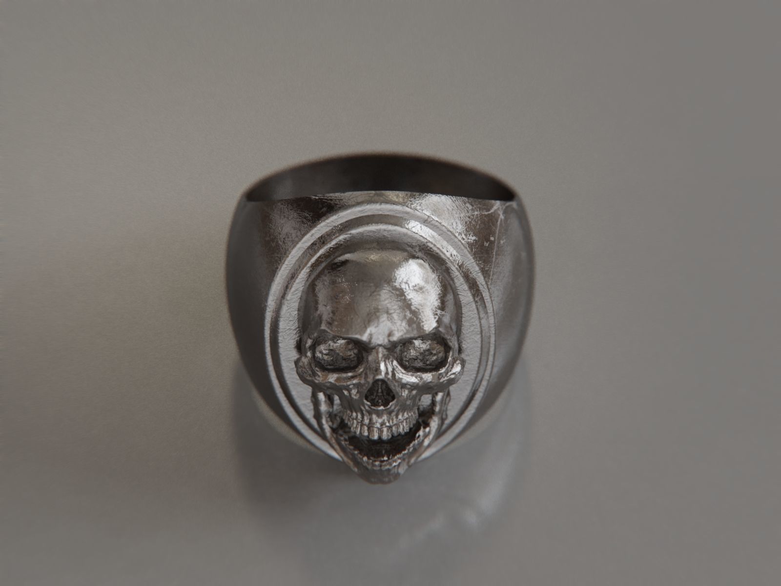 Skull Signet Ring 3D print model_5