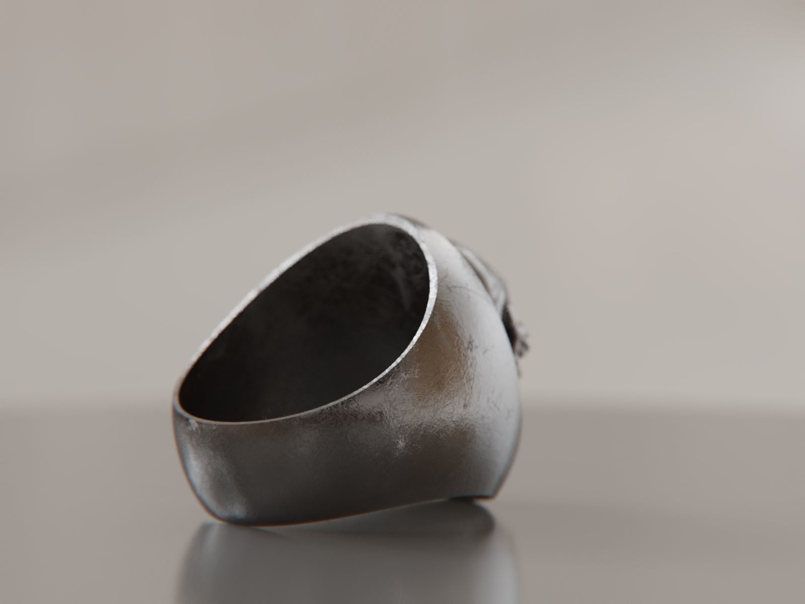 Skull Signet Ring 3D print model_3