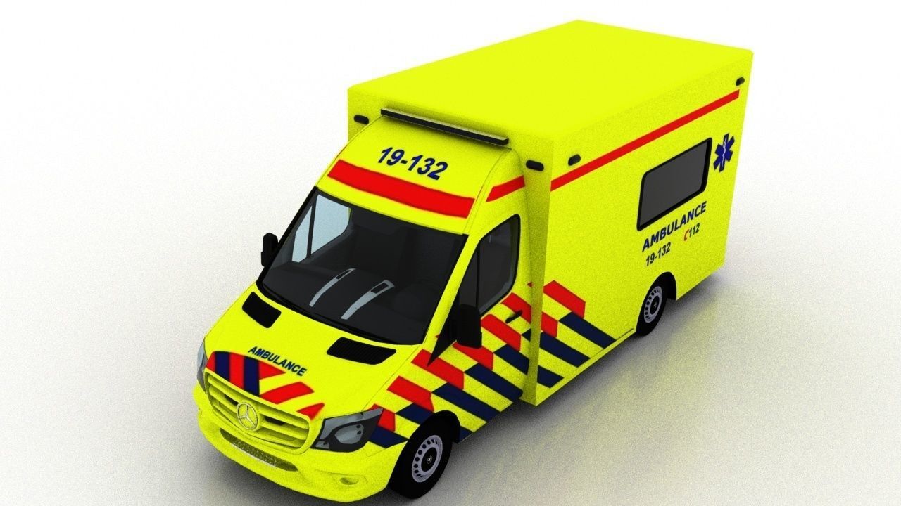 Mercedes Benz Sprinter 2015 Truck Netherlands Ambulance 3D model_9