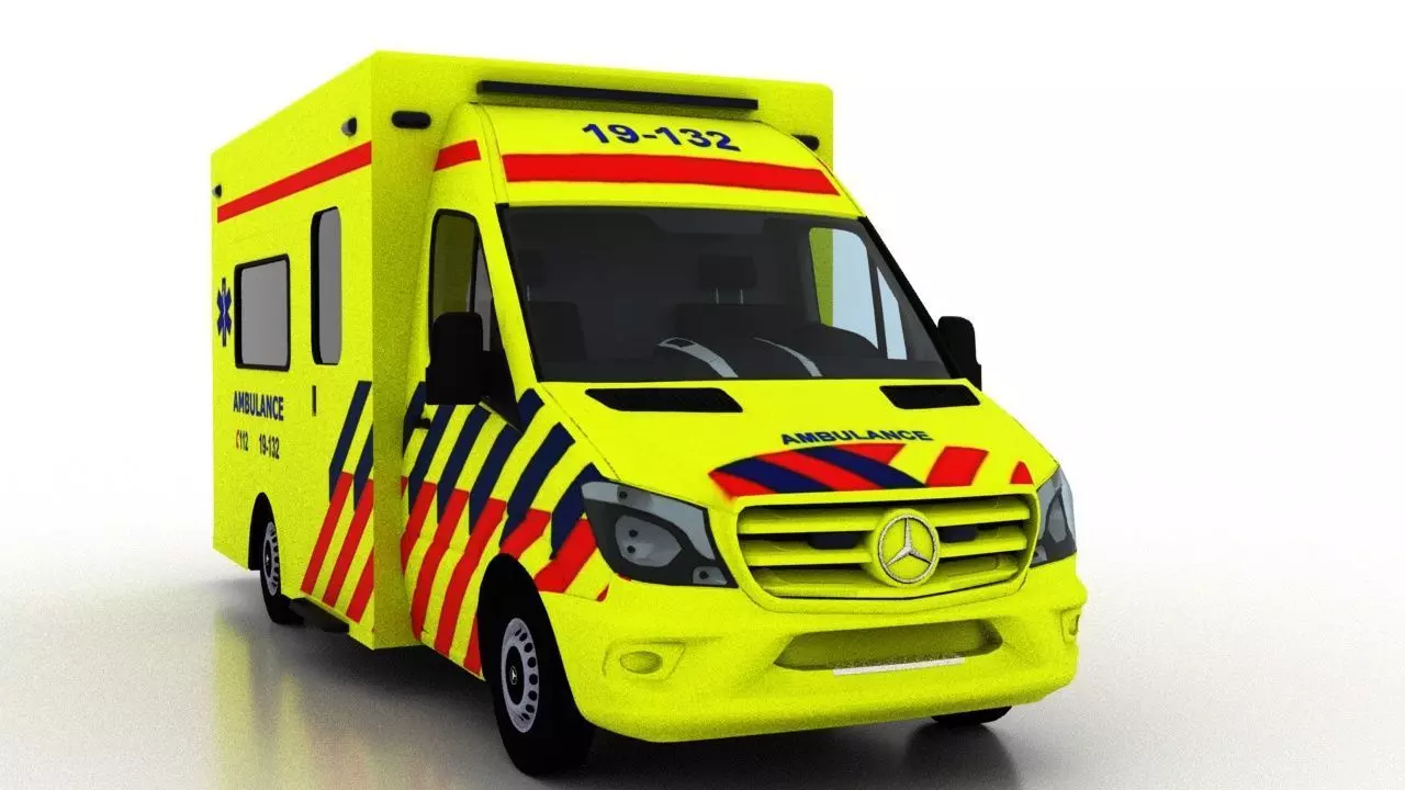 Mercedes Benz Sprinter 2015 Truck Netherlands Ambulance 3D model_0