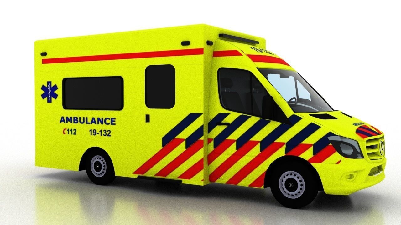 Mercedes Benz Sprinter 2015 Truck Netherlands Ambulance 3D model_1
