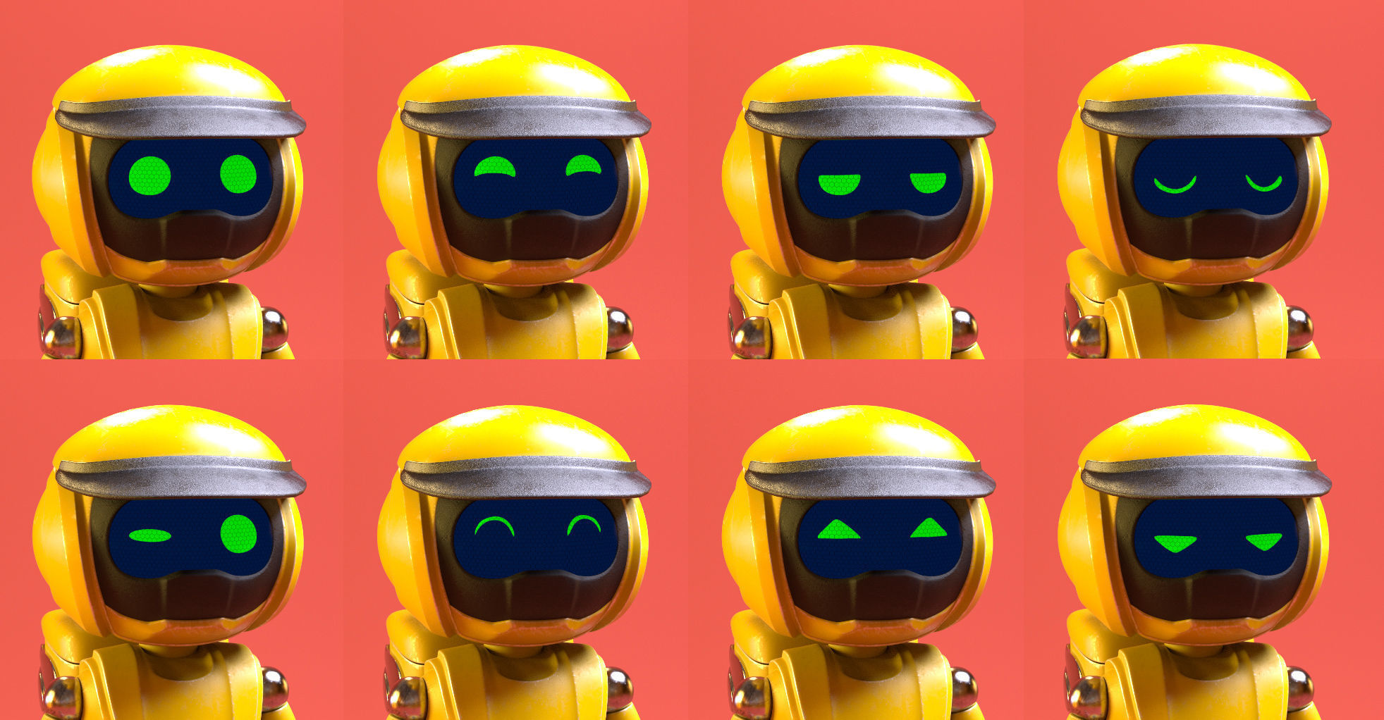 Robot character transformer scooter classic scifi rigged in maya Low-poly 3D model_2