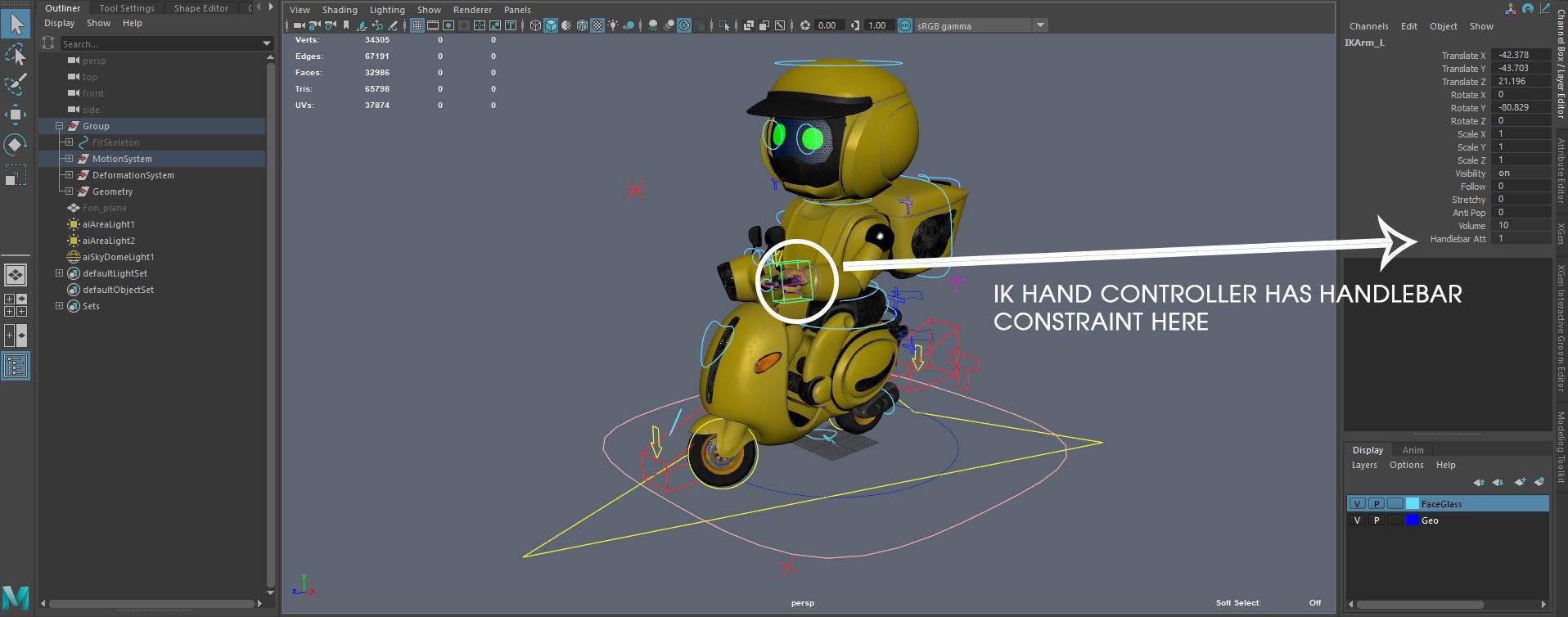 Robot character transformer scooter classic scifi rigged in maya Low-poly 3D model_17