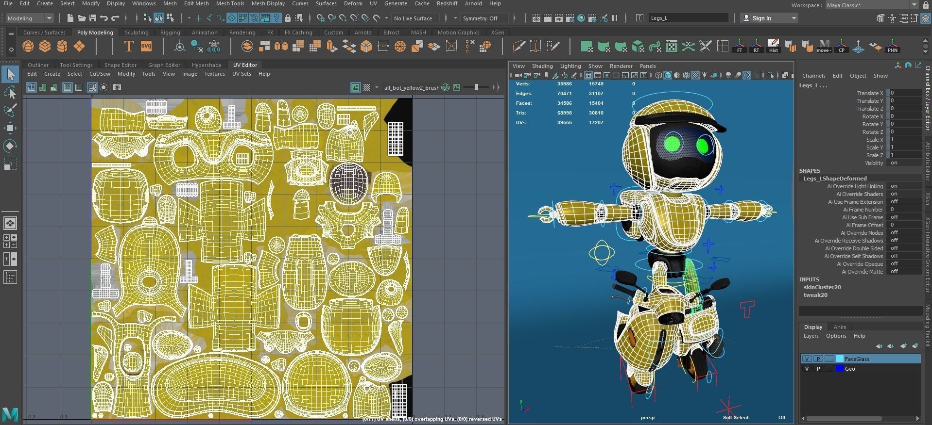 Robot character transformer scooter classic scifi rigged in maya Low-poly 3D model_21