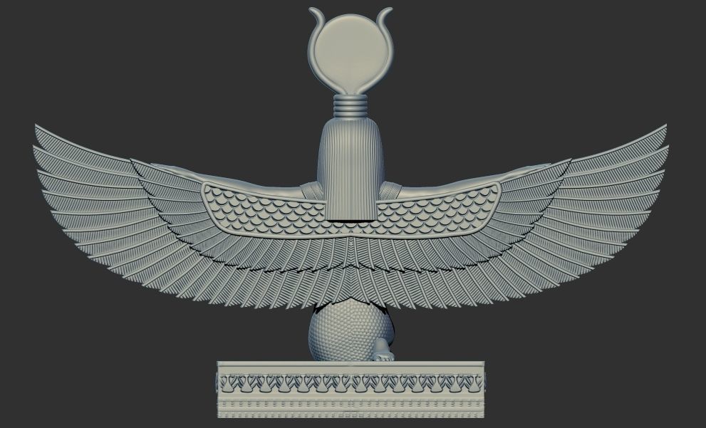 Egyptian goddess ISIS Statue wings 3D Printable v 1 3D print model_2