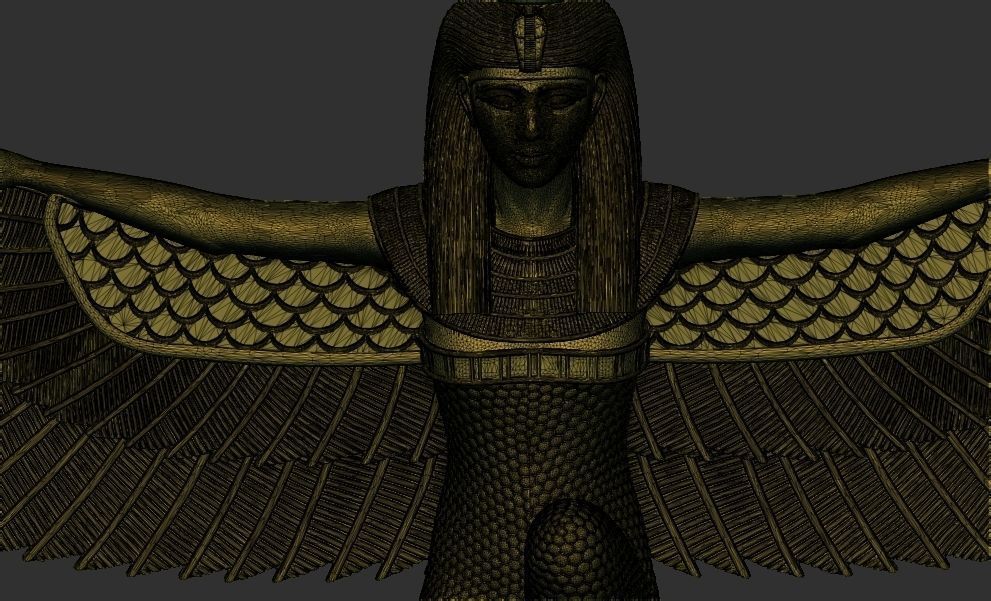 Egyptian goddess ISIS Statue wings 3D Printable v 1 3D print model_10
