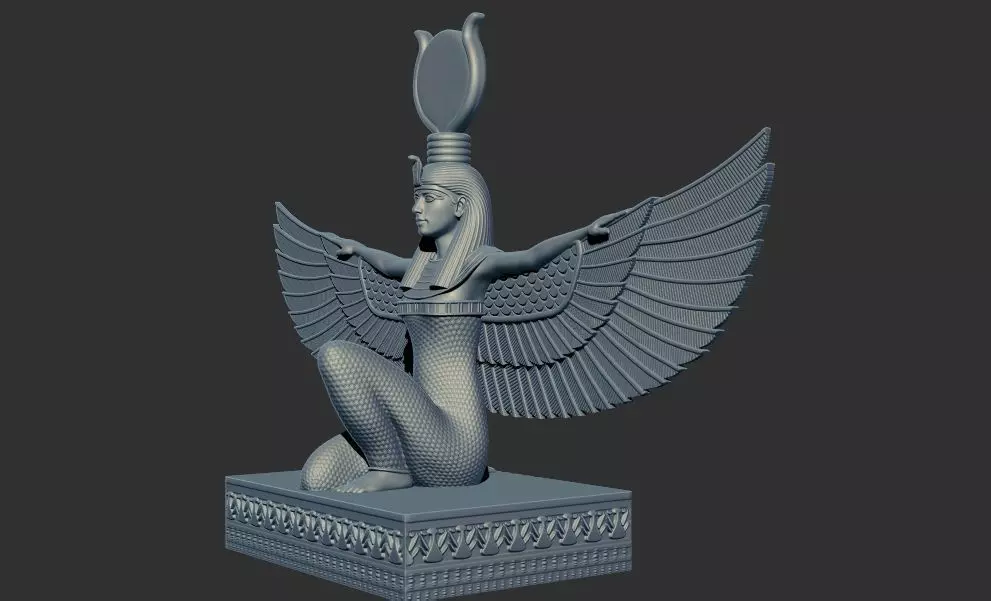 Egyptian goddess ISIS Statue wings 3D Printable v 1 3D print model_0