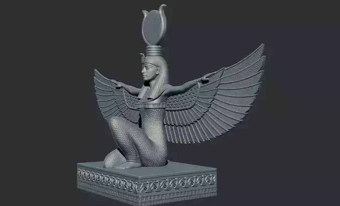 Egyptian goddess ISIS set down wings 3D Printable  version 1 3D print model