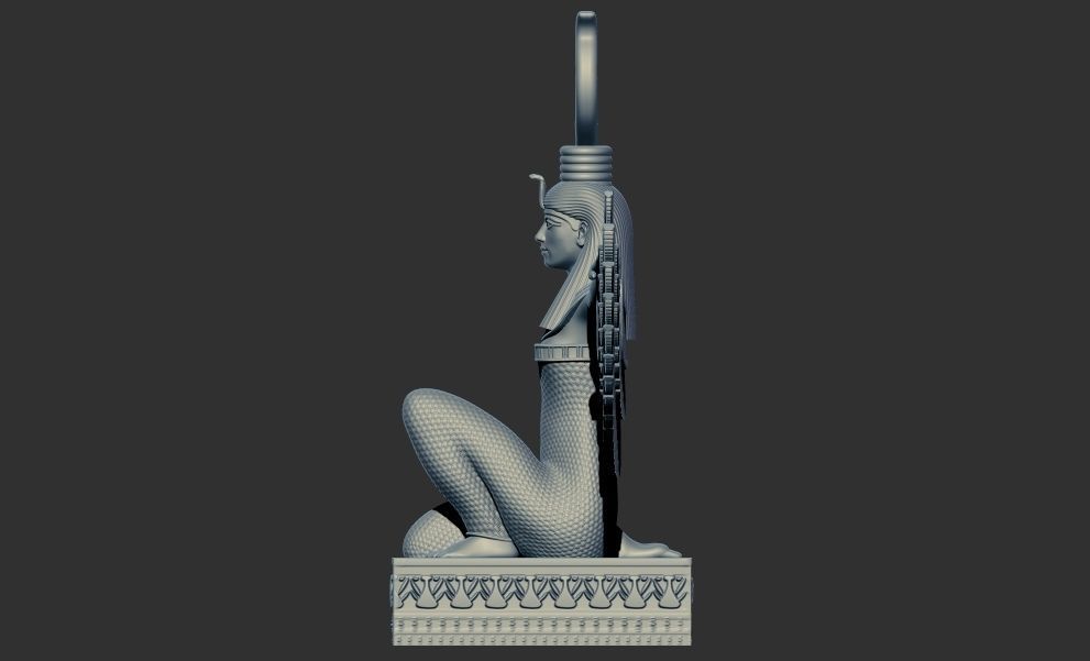 Egyptian goddess ISIS Statue wings 3D Printable v 1 3D print model_7