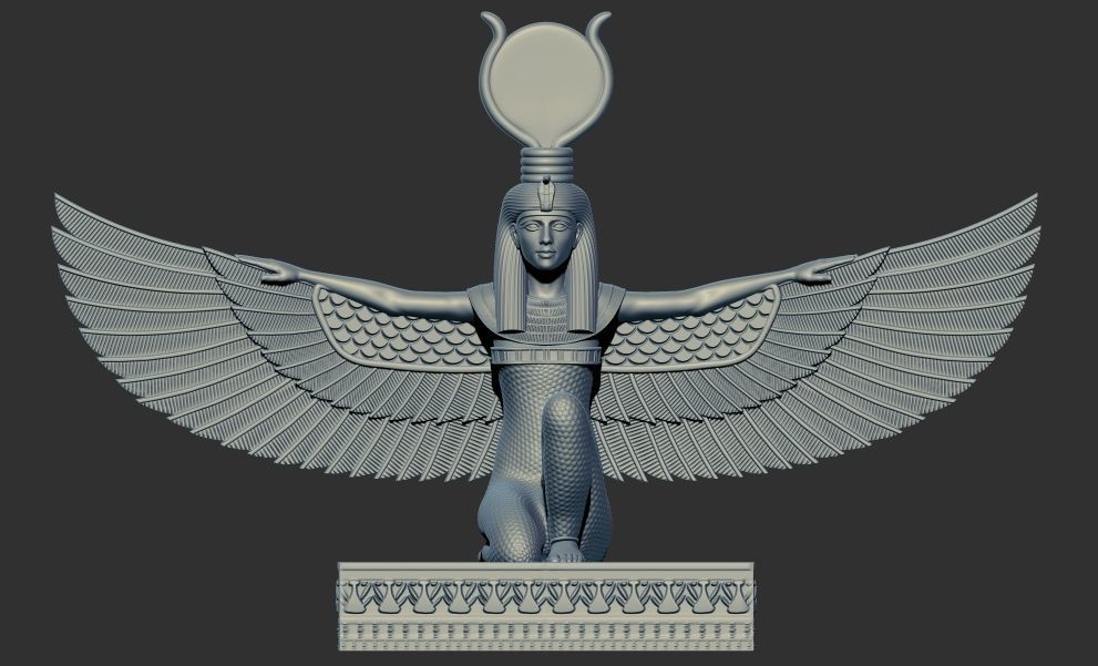 Egyptian goddess ISIS Statue wings 3D Printable v 1 3D print model_4