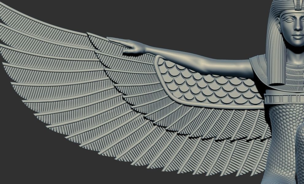 Egyptian goddess ISIS Statue wings 3D Printable v 1 3D print model_8