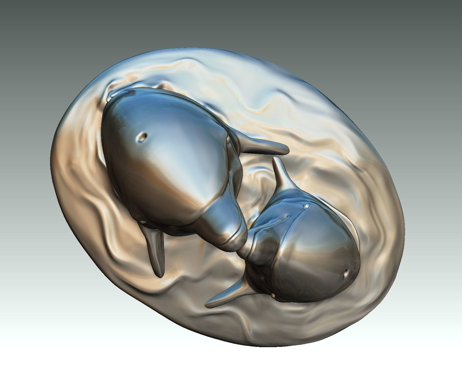 Lover Dolphins 3D print model_3