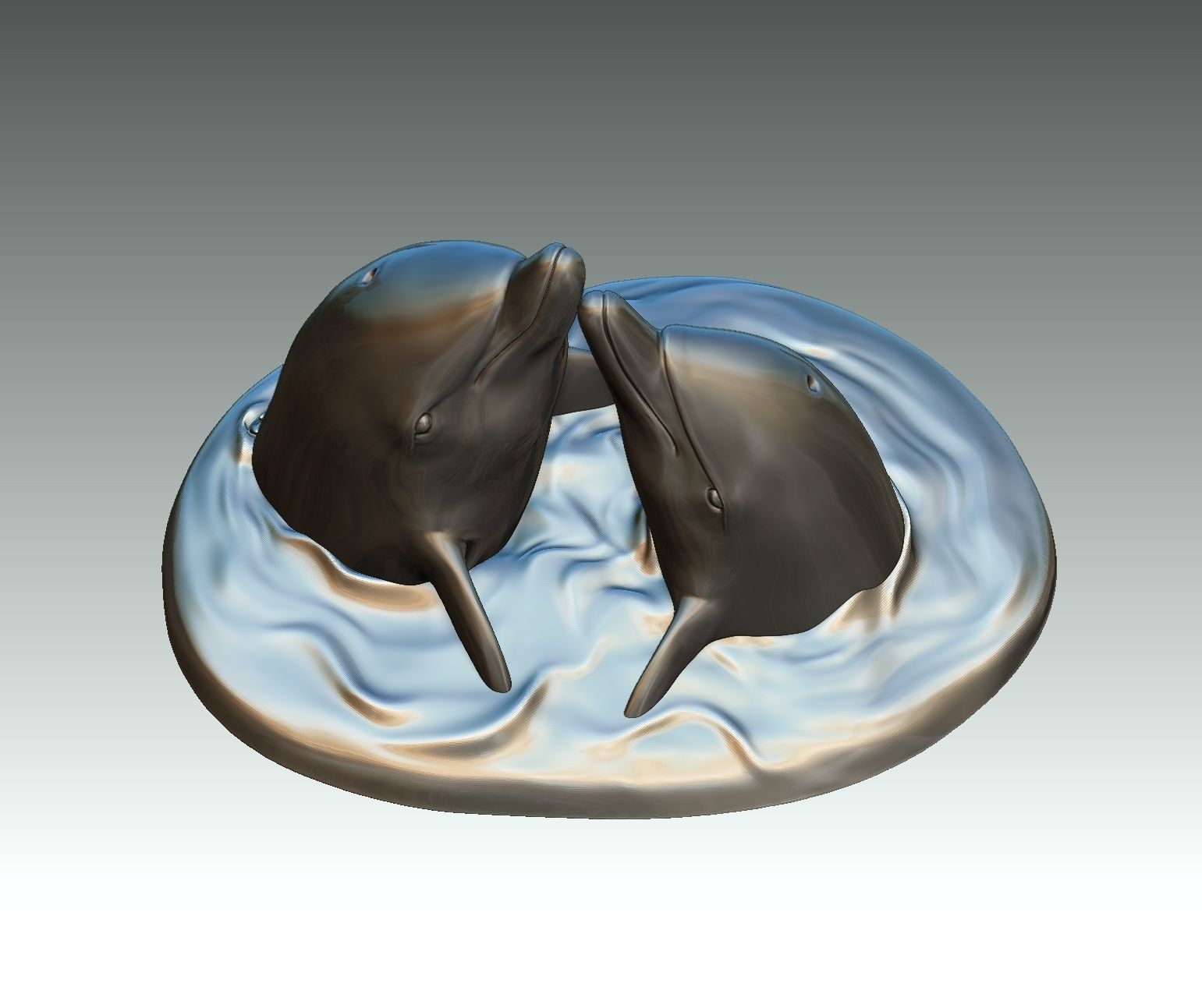 Lover Dolphins 3D print model_1