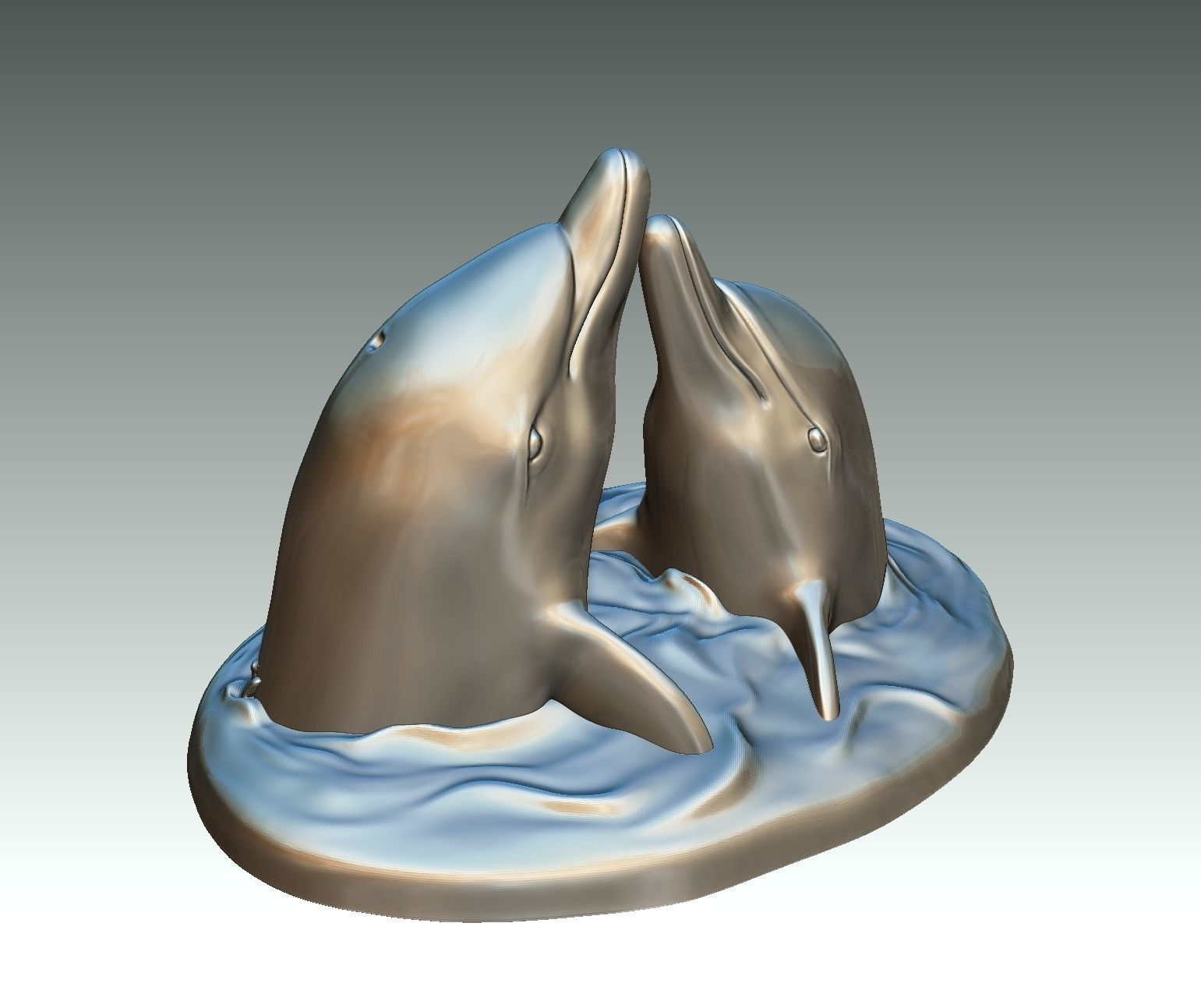 Lover Dolphins 3D print model_2