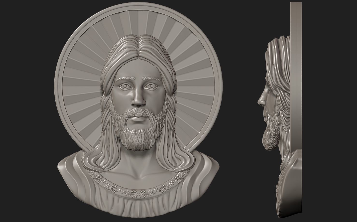 Jesus Head pendant 3D print model_3