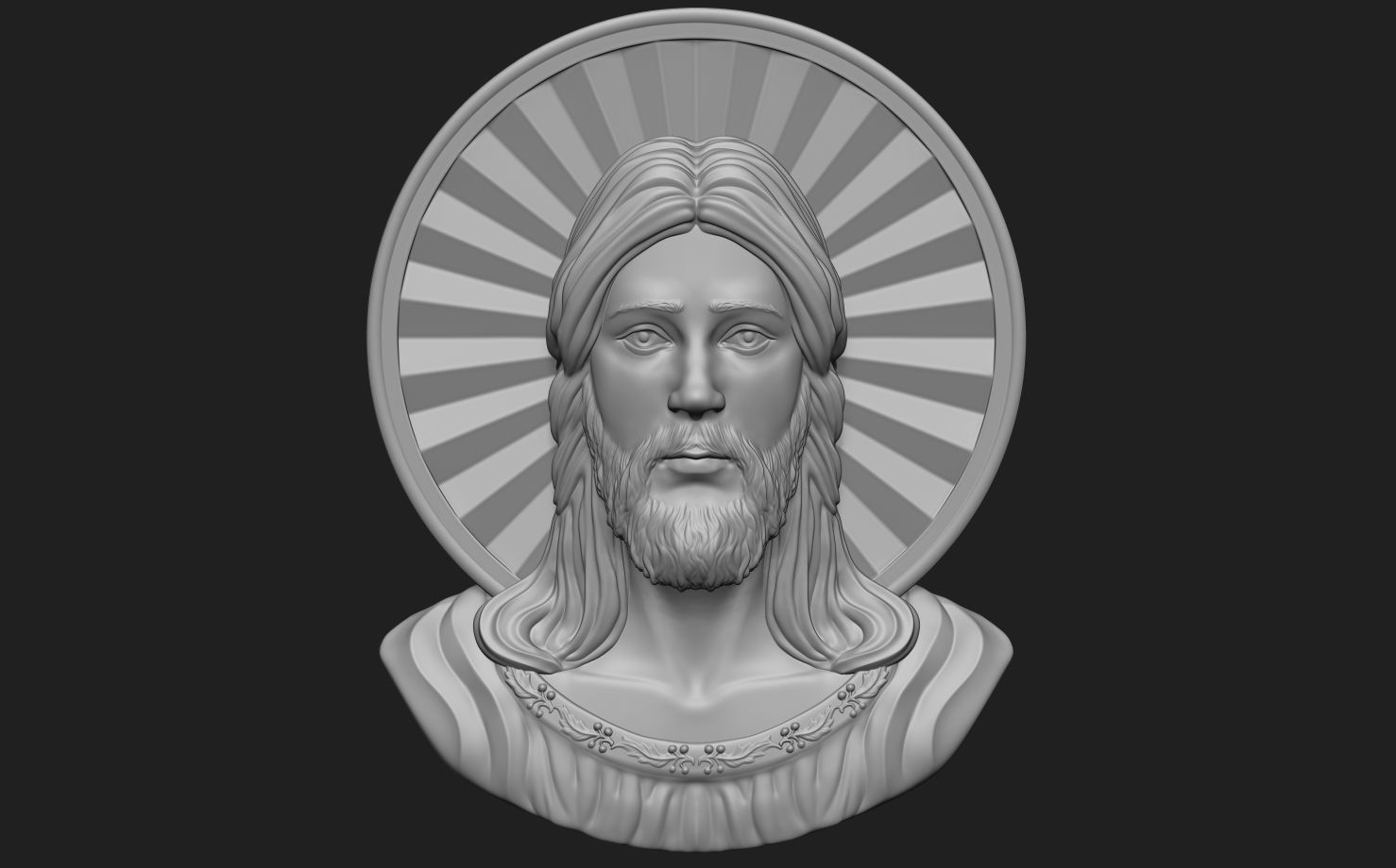 Jesus Head pendant 3D print model_9