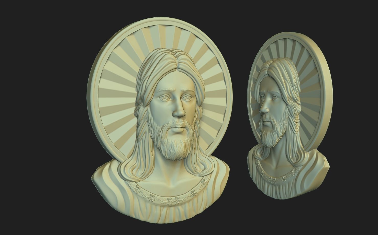 Jesus Head pendant 3D print model_6